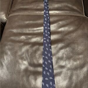Banana Republic Dark Blue Narrow Tie with Light Blue Accents Cactus Design